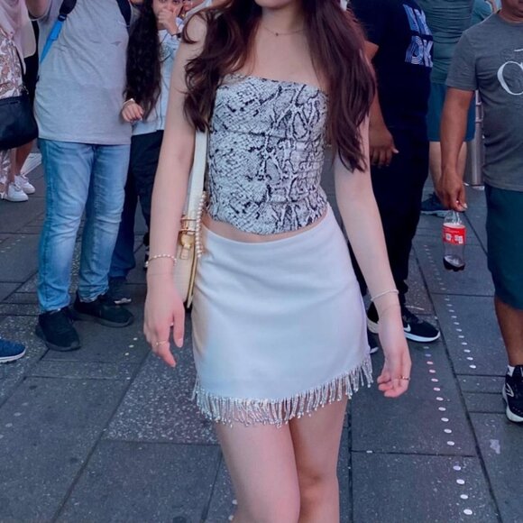 majorelle crystal fringe mini skirt - Picture 4 of 4